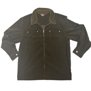 Denim and Co Jeanswear Jacket Mens Large Army Green Full Zip